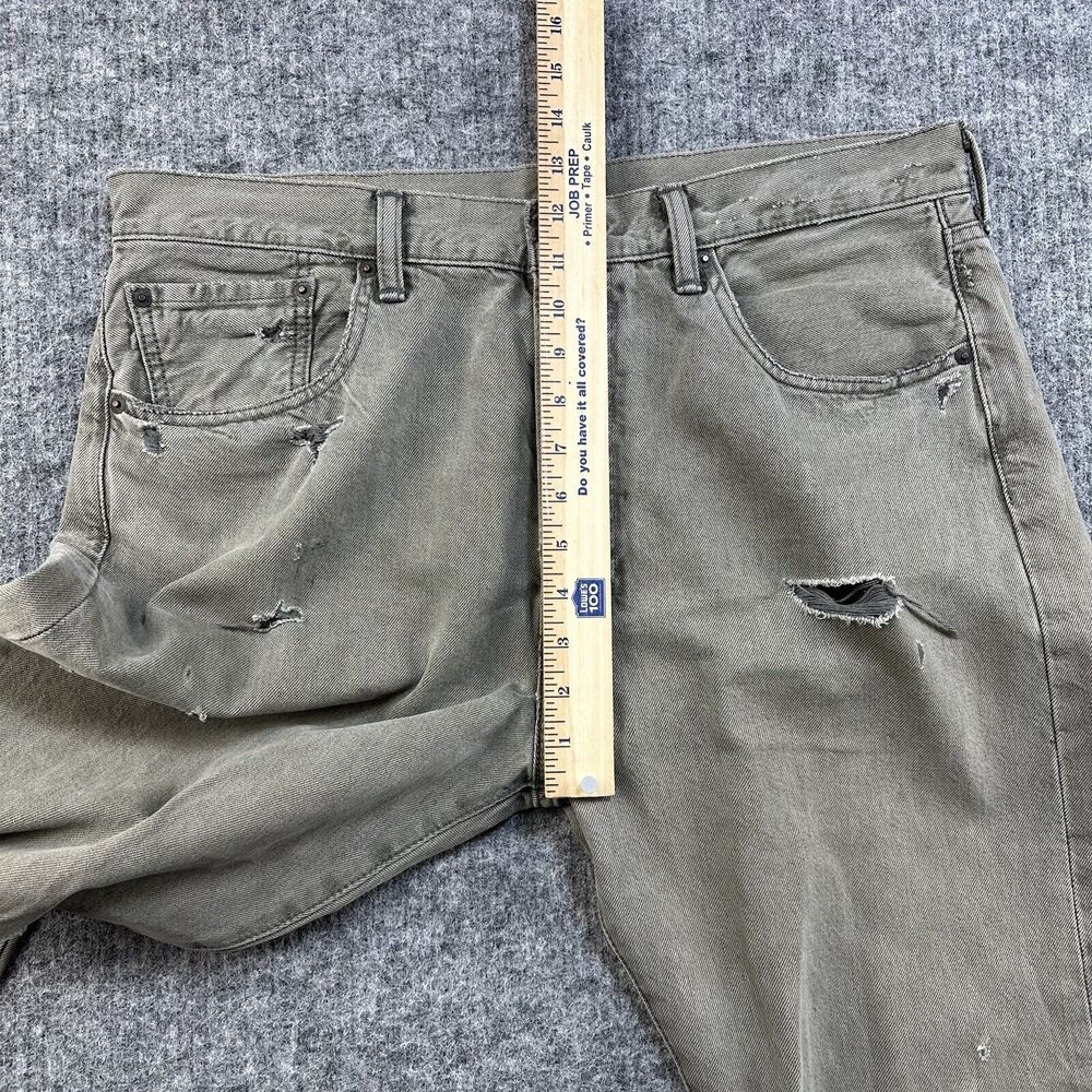 Levi’s 501 CT Jeans Men 32x28 Grey Distressed Custom Tapered - Picture 15 of 16
